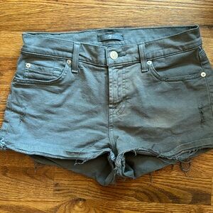 7 for all mankind army green denim shorts